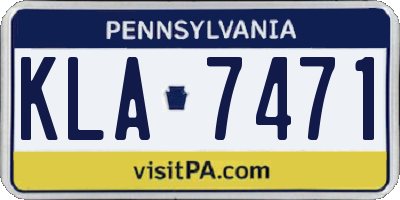 PA license plate KLA7471