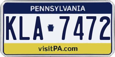 PA license plate KLA7472