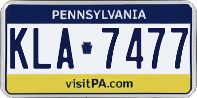PA license plate KLA7477