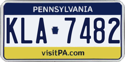 PA license plate KLA7482