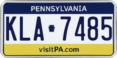 PA license plate KLA7485