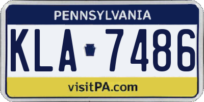 PA license plate KLA7486