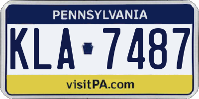 PA license plate KLA7487