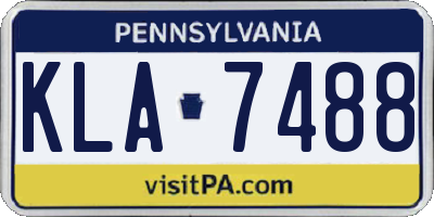 PA license plate KLA7488