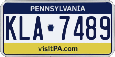 PA license plate KLA7489