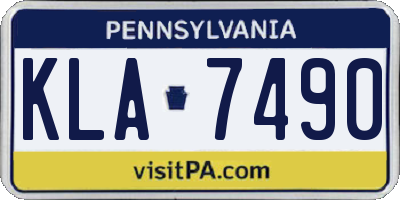 PA license plate KLA7490