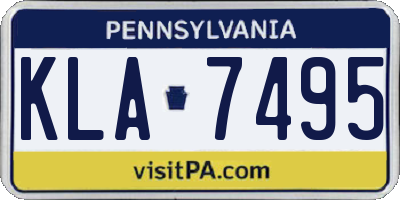 PA license plate KLA7495
