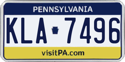 PA license plate KLA7496