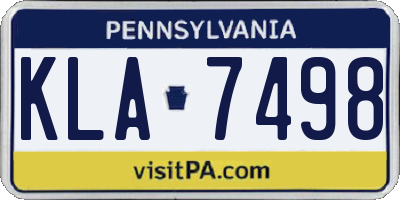 PA license plate KLA7498
