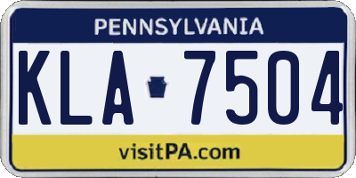 PA license plate KLA7504