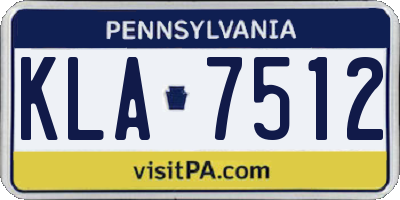 PA license plate KLA7512