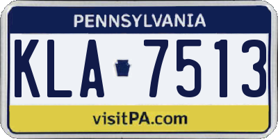 PA license plate KLA7513