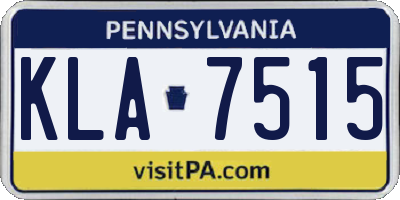 PA license plate KLA7515