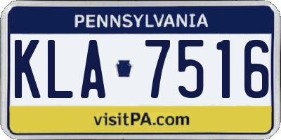 PA license plate KLA7516