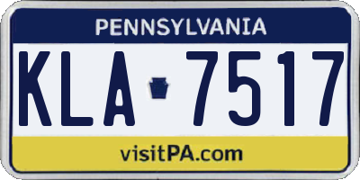 PA license plate KLA7517