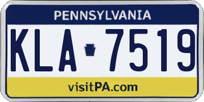PA license plate KLA7519