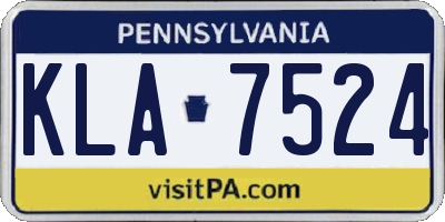 PA license plate KLA7524