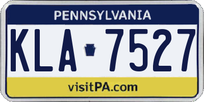 PA license plate KLA7527