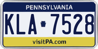 PA license plate KLA7528