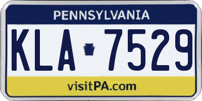 PA license plate KLA7529