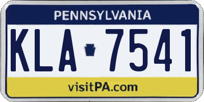 PA license plate KLA7541