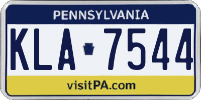 PA license plate KLA7544