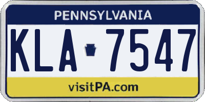 PA license plate KLA7547