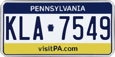PA license plate KLA7549
