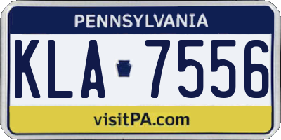PA license plate KLA7556