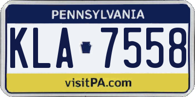 PA license plate KLA7558