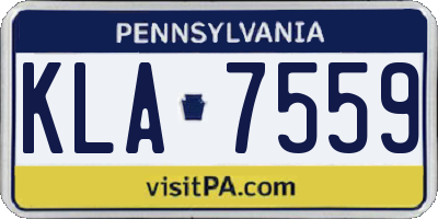 PA license plate KLA7559