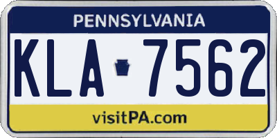 PA license plate KLA7562