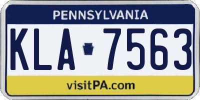 PA license plate KLA7563