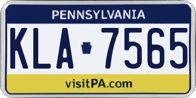PA license plate KLA7565
