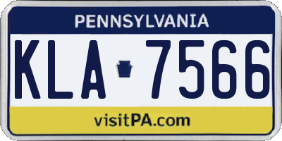 PA license plate KLA7566