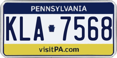 PA license plate KLA7568