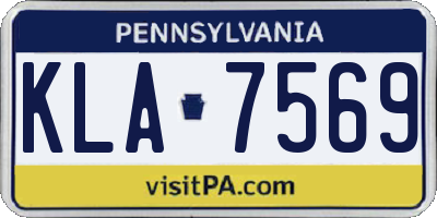 PA license plate KLA7569