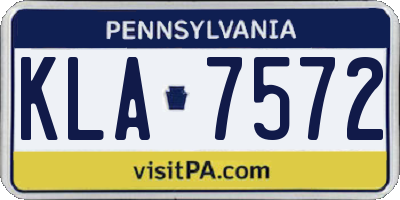 PA license plate KLA7572