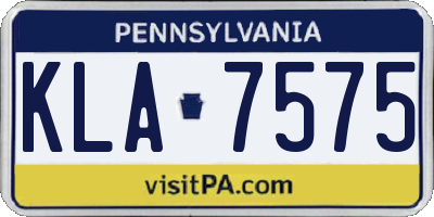 PA license plate KLA7575