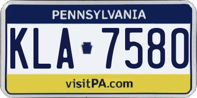 PA license plate KLA7580
