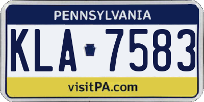 PA license plate KLA7583