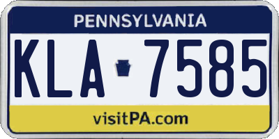 PA license plate KLA7585