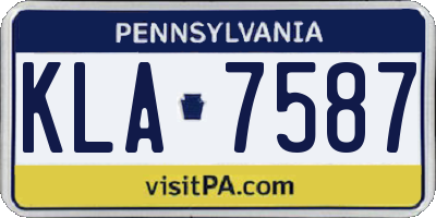 PA license plate KLA7587