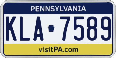 PA license plate KLA7589