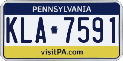 PA license plate KLA7591