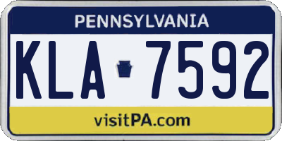 PA license plate KLA7592