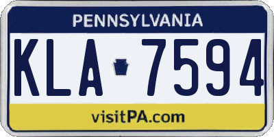 PA license plate KLA7594
