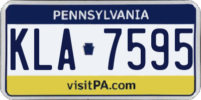 PA license plate KLA7595
