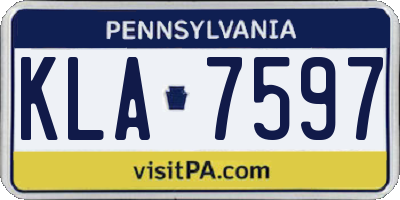 PA license plate KLA7597