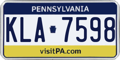 PA license plate KLA7598